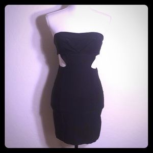 Black Form-fitting Dress w/ Side Slits
